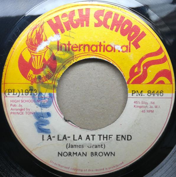 

7inch Record NORMAN BROWN PRINCE TONYS ALL ST LaLaLa At The End Sound Track PM8446 High School Int 1973 Jamaica Reggae Ska Dub Used