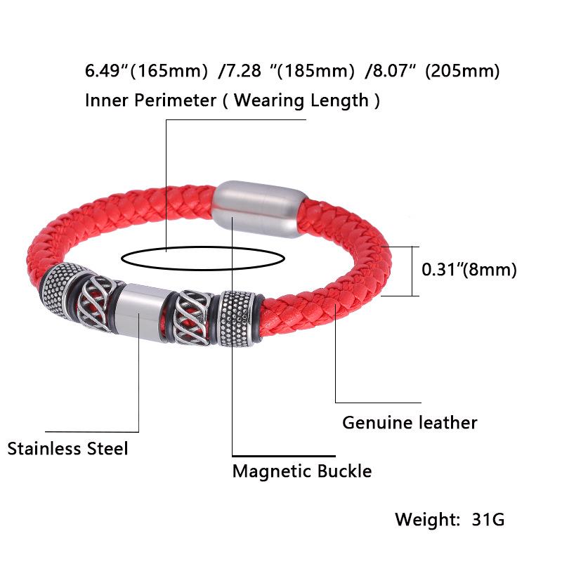 European Retro Woven Leather Bracelet - New Punk Style, 4 Colors Available