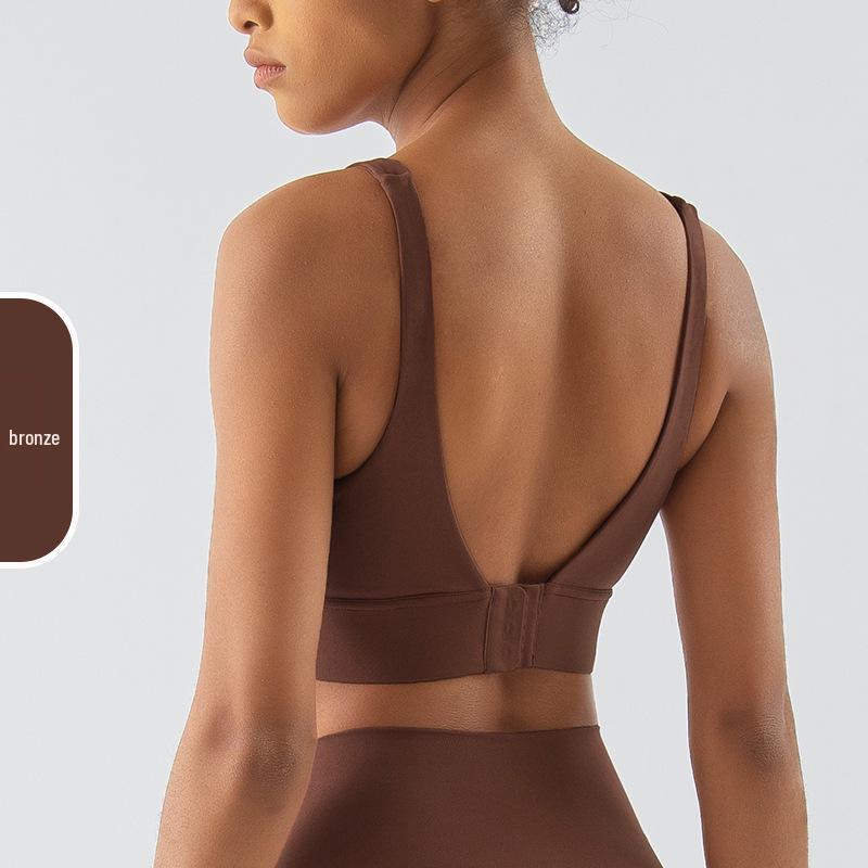 

Женский спортивный бюстгальтер с глубоким V-образным вырезом на спине - Легкая поддержка для бега, йоги и фитнеса Small