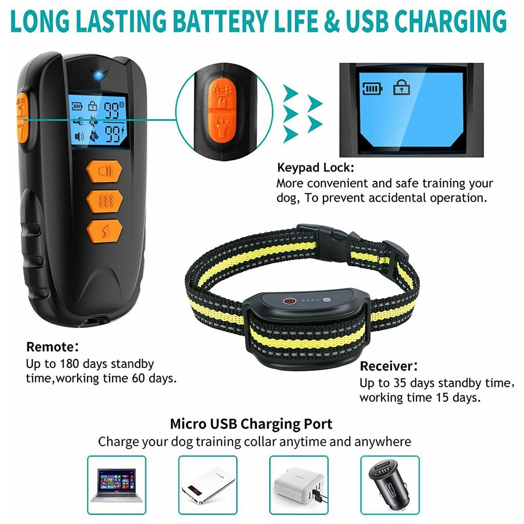 Buy Electric Shock Pet Dog Training ECollar AntiBark Obedience Remote