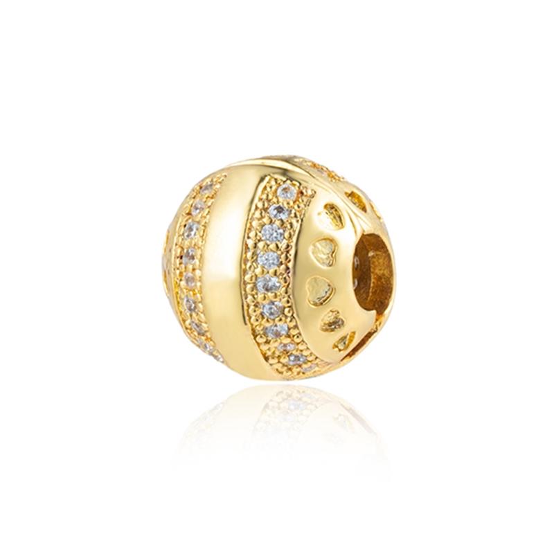 Sparking Gold Fixed Clip Charm Beads Pendant Fit Snakecopper Bracelet Necklace Beads For Diy Jewelry Women Gift