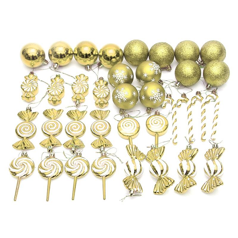 

CYCLI-36Pcs Christmas Ball Christmas Tree Hanging Pendants Printed Shaped Pendant Christmas Spheres золотой
