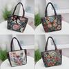 Bohemian Fabric Tote Bag With Contrasting Colors And Inner Zipper Pocket For Women