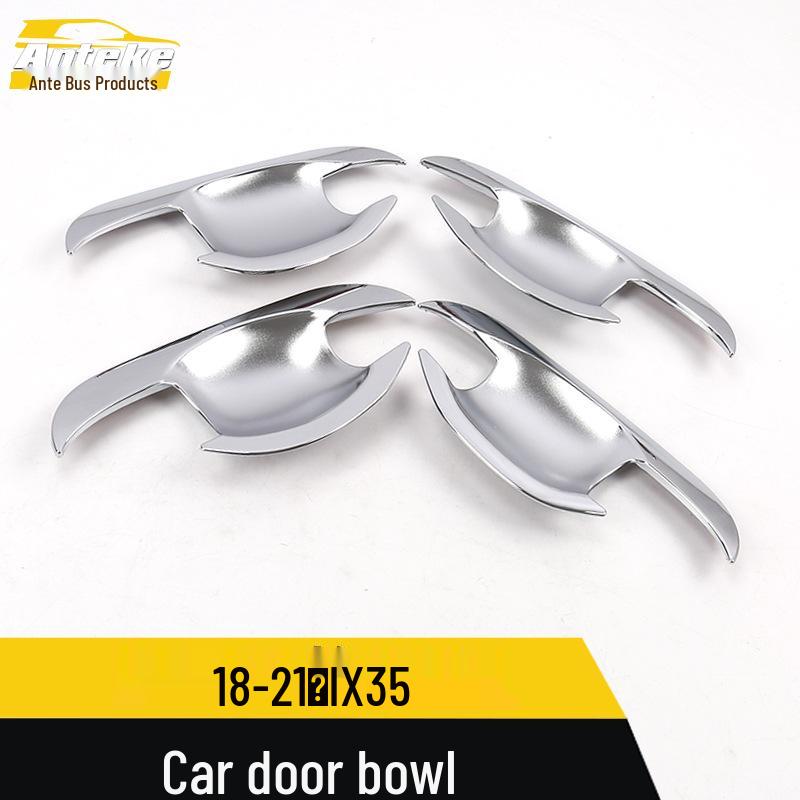 18-21 IX35 Door Handle Bowl Covers: Electroplated, Scratch-Resistant Stickers