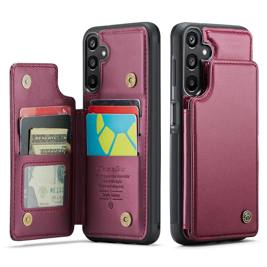 For Samsung Galaxy A55 A35 A25 5G Wallet Case with Card Holder & RFID Blocking, Durable Leather Kickstand Magnetic Clasp Cover