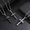 Unisex Cross Pendant Necklace - European & American Style, Student Jewelry, Couples Pendant, Sweater Chain Accessory