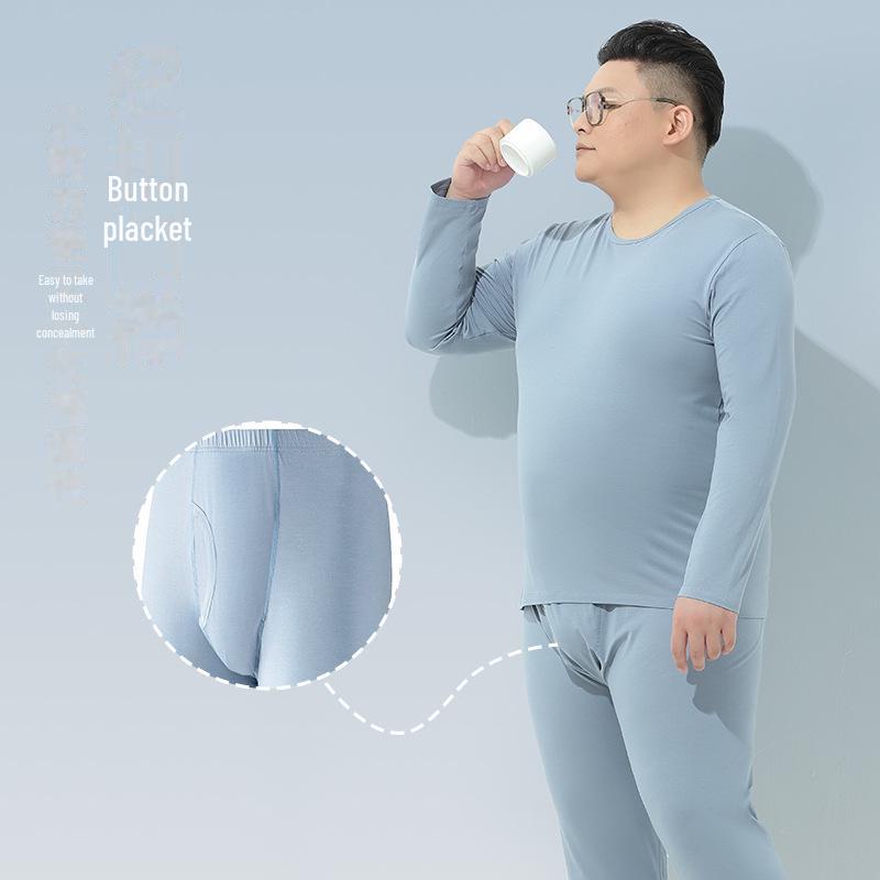 Men's Plus Size Cotton Modal Thermal Underwear Set - Autumn & Winter