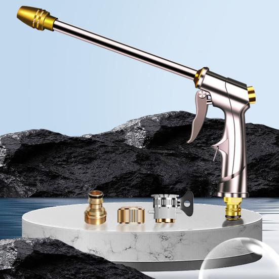 High Pressure Hose Nozzle Heavy Duty Metal Garden Hose Nozzle Multi Spray Modes Jet Mist Spray Nozzle for Garden Cleaning Car Patio Yard Pets
