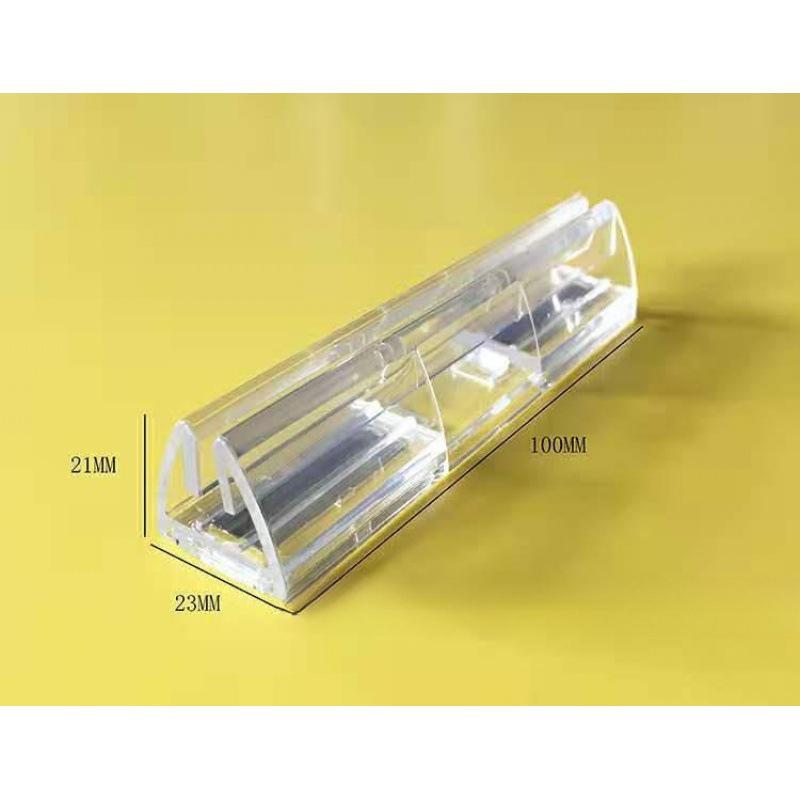 Acrylic Magnetic Clip for Signs - Transparent Plastic Snap Holder for Shelves