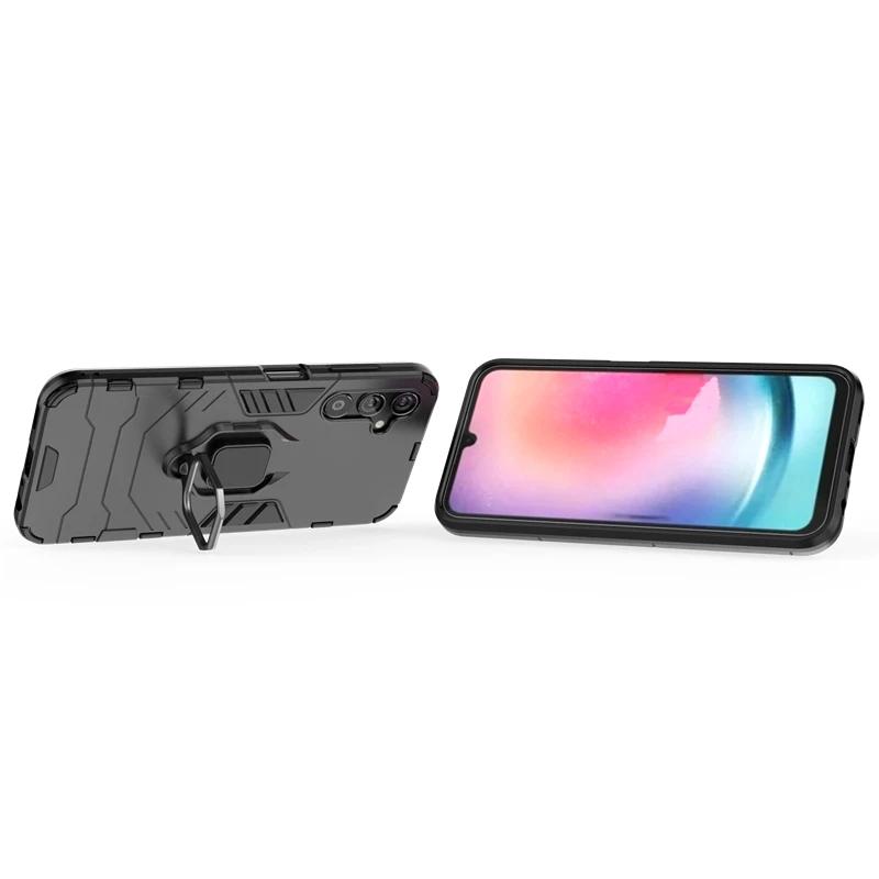 Für Samsung Galaxy A25 5g Rückseite Handyhülle Stoßfest Panzer Anti-Fall Metallringhalter Magnetisch Schutz SM-A256 Coque