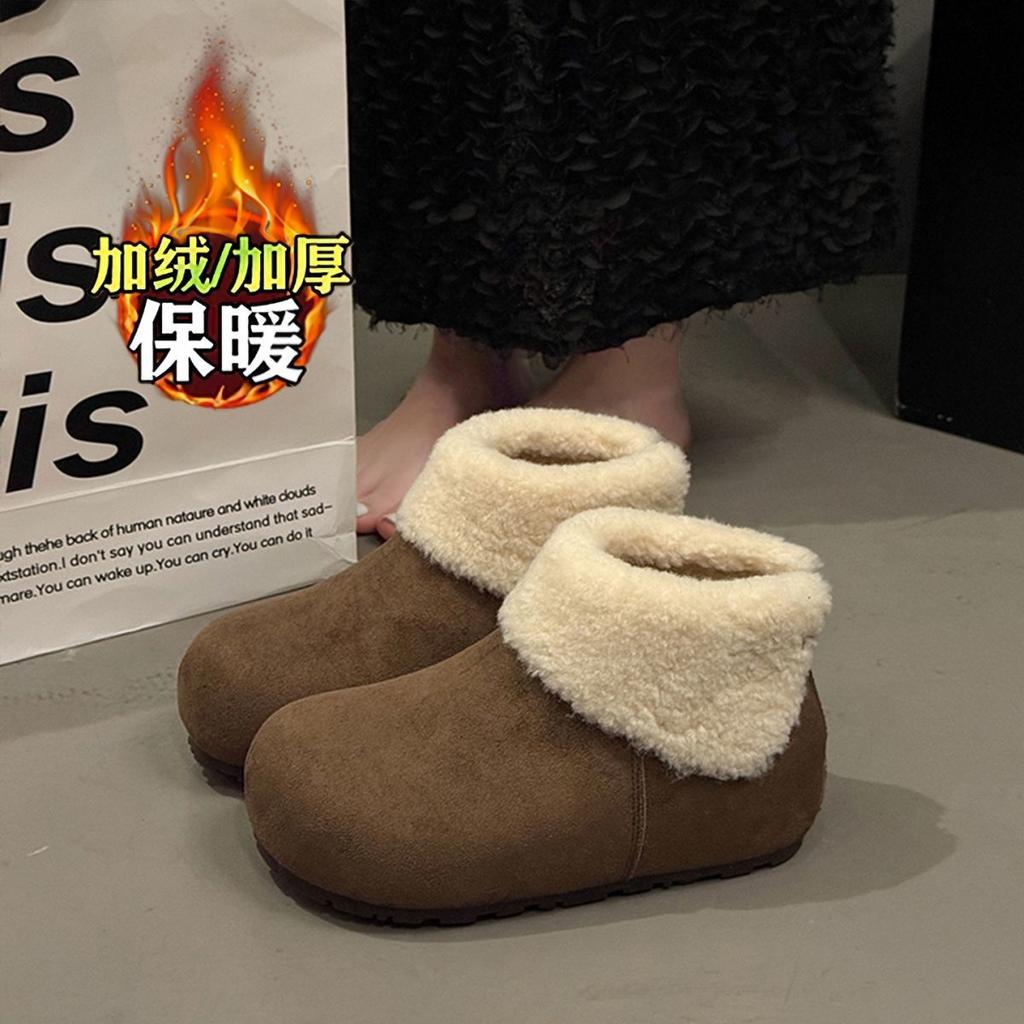 Women's Large Size Soft Elastic Winter Warm and Cold a Foot Stirrup Padded Snow Boots Non-slip Wear Outdoor Leisure Sports Cotton Boots