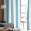 Gestreifte Cyanfarbene Transparente Vorhänge Moderner Gazevorhang für Wohnzimmer Schlafzimmer Voile-Garnvorhänge