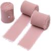 3 rolki 4 cm * 3 m ręcznie robiona wstążka w kolorze baby blue do pakowania prezentów wstążka z postrzępionymi krawędziami do dekoracji rzemieślniczych bukietów ślubnych