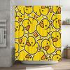Fiokroo Cute Rubber Ducky Shower Curtain 72x72in Waterproof Polyester Fabric Yellow Cartoon Ducks Bath Curtain with 12 Hooks, Shower Curtains Sets