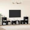 TV Cabinet Set 6 Pcs Black Oak Effect Particleboard