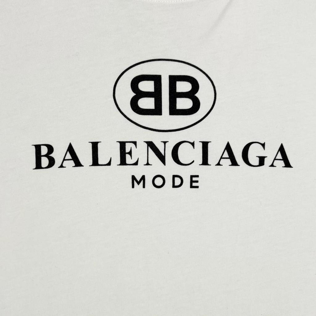 BALENCIAGA BB Logo T-Shirt White Men's Size XS Model 492258