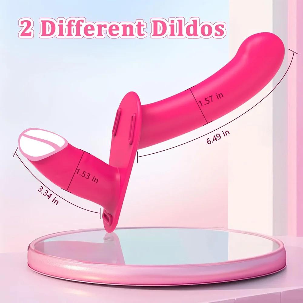 Double Head Artificial Penis Wearable Electric Strapon Vibrator For Lesbian Vibrating Sex Toys Strap On Belt Dildos For Girl