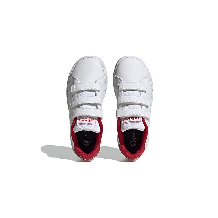 adidas Neo ADVANTAGE Lifestyle Court Low Top Kids' Skateboarding Shoes White Red Children Aged 3 7 Years Old H06212