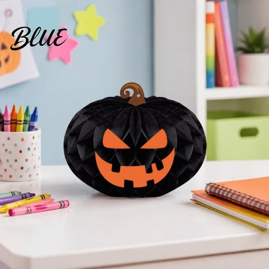 Indoor Hanging Props Halloween Honeycomb Ornament Pumpkin Spider Paper Party Atmosphere Supplies Decoration for Home Office Classroom Holiday
