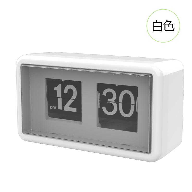 

Time Display Digital Desk Table Clock Retro Auto Flip Clock Wholesale Modern Calendar Clocks Automatic Page Turning Battery белый