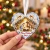Christmas Fireplace Decorative Accents Wooden Nativity Hanging Ornament for Tree Decorations, Retro Religious Heart Shaped Pendants Scene Garland