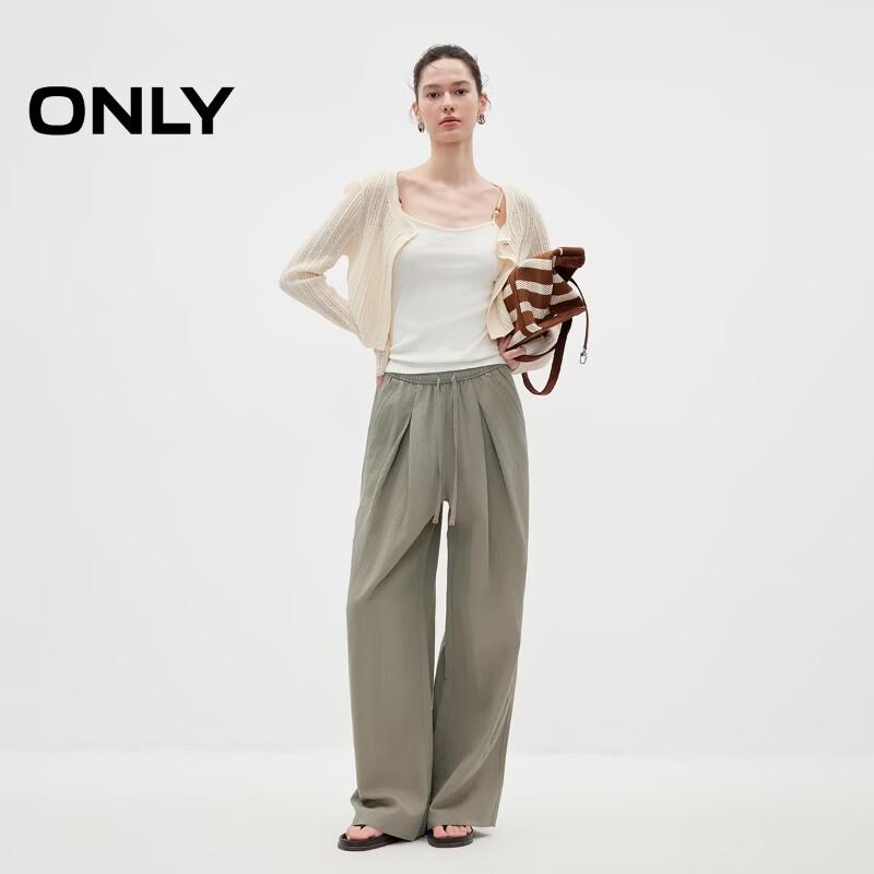 Only Women's Lyocell Blend Relaxed Straight Leg Casual Pants