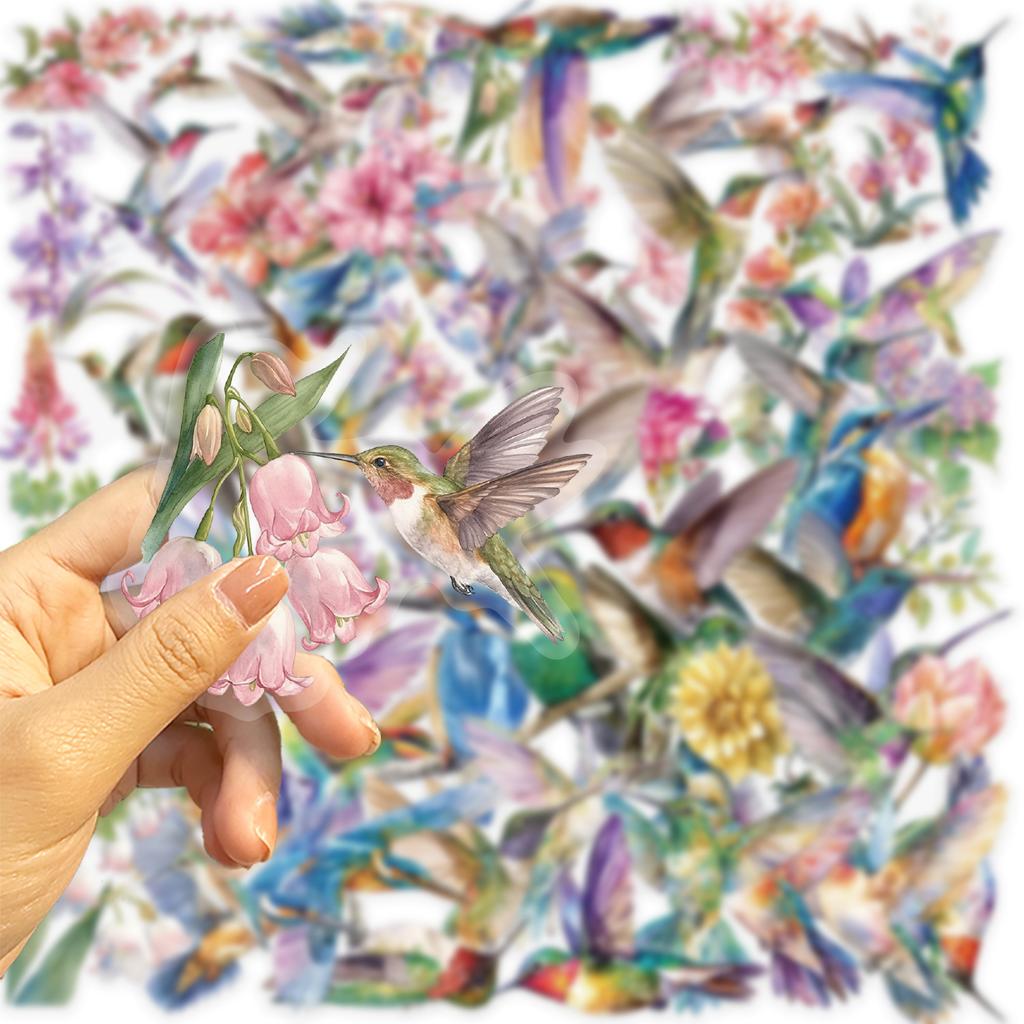 50PCS Hummingbird Stickers Waterproof Creative DIY Phone Skateboard Fashion Dormitory Nostalgic Decals