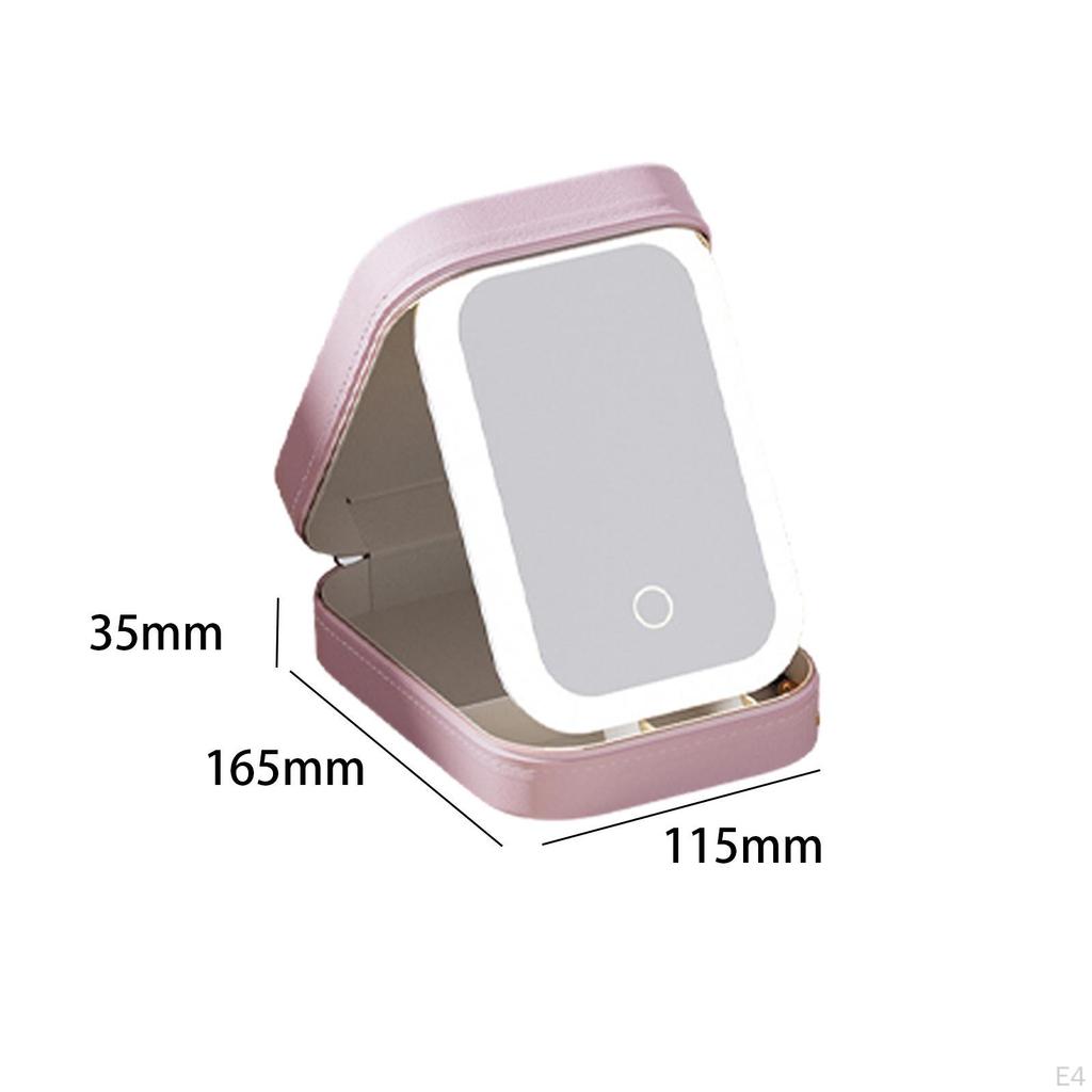 Kosmetický cestovní kufřík s LED zrcátkem a 3 nastavitelnými úrovněmi jasu, kosmetická taška, přenosný, na make-up