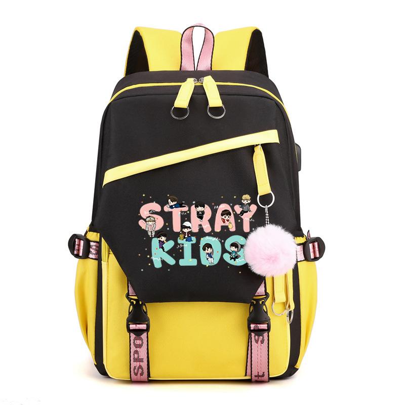 Stray Kids Combination Peripheral School Bag Felix Academy Wind Large Capacity Casual Backpack