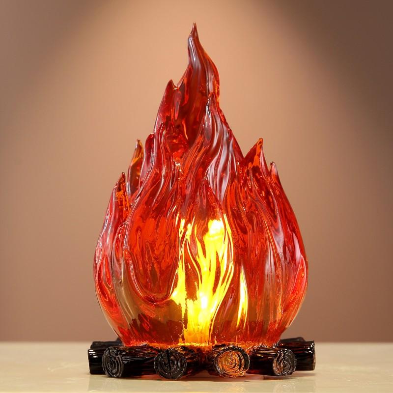 Red Torch Flame Lamp Decor Living Room Entryway Housewarming Opening Gift