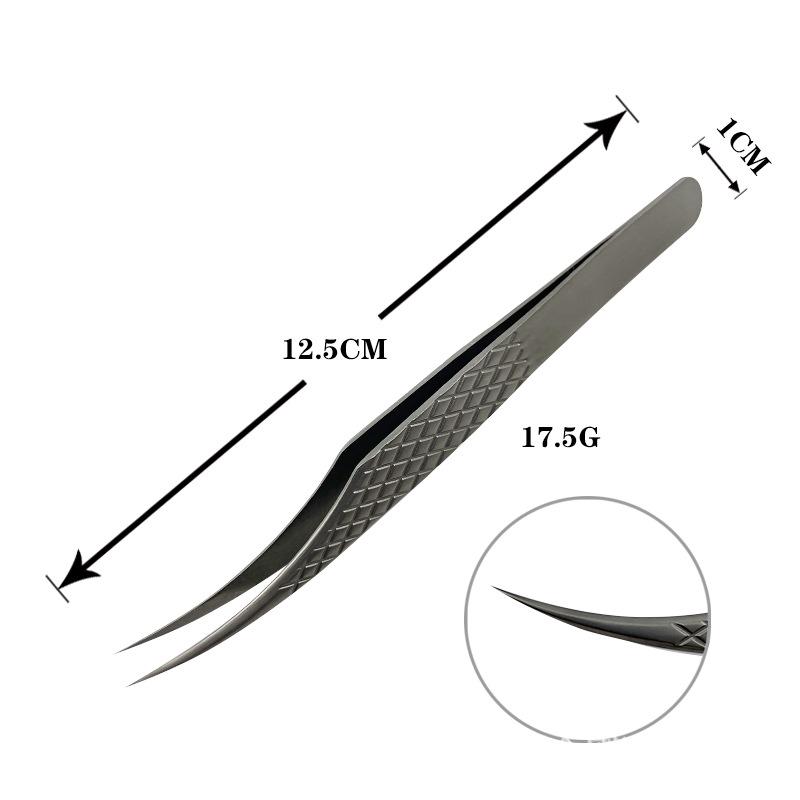 Precision Gold Stainless Steel Eyelash Tweezers - High-Quality Feather Clip for Blooming and Grafting False Eyelashes