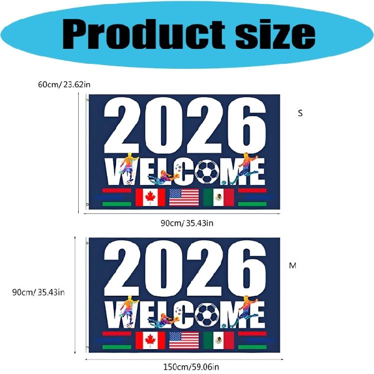 America Canada Mexico Flag 2026 Worlds Cup Flag Banners Outdoor Indoor Yard Garden Lawn Holiday Decoration Banners Sign