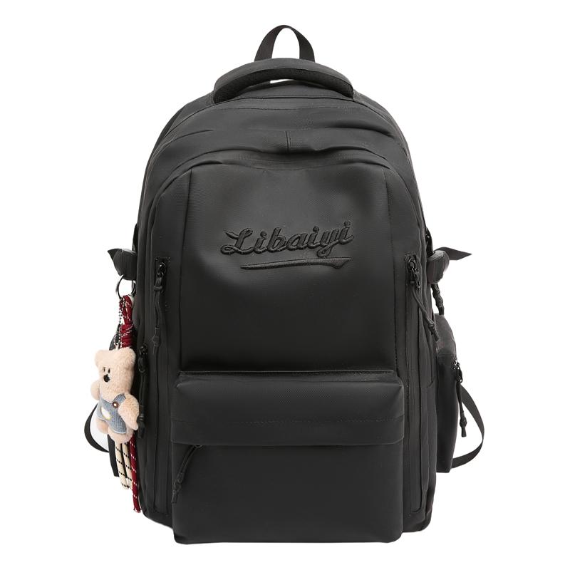 

Solid Color Backpack Lightweight Travel Large Capacity Backpack чорний