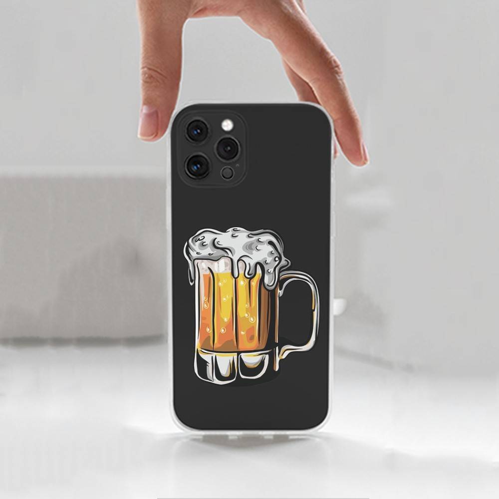 Alcohol Art Beer Phone Case For iPhone 14,13,12,11,17,16,15,Pro,Max,Plus,X,XS,XR,SE,Mini Transparent Soft Cover