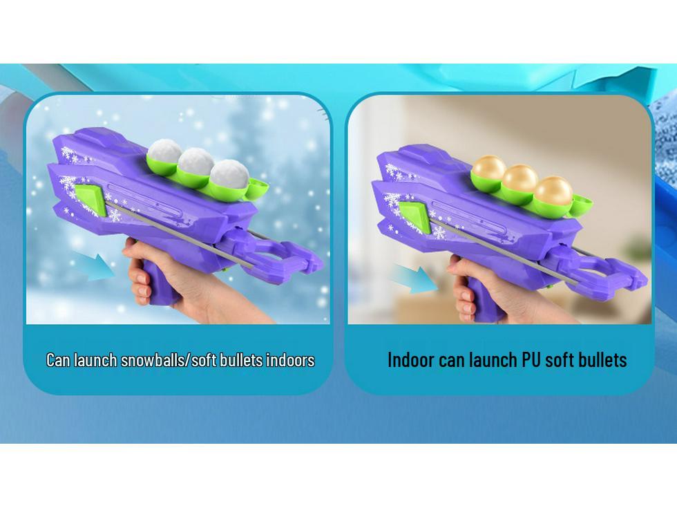 Children's Snowball Launcher - Winter Outdoor Play Snowball Thrower and Clip for Snowball Fights