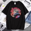Summer Unisex 100 Cotton Shortsleeved Breathable Samurai Cat Personalized Print Tshirt For Casual And Loose Fit Hiphop Style