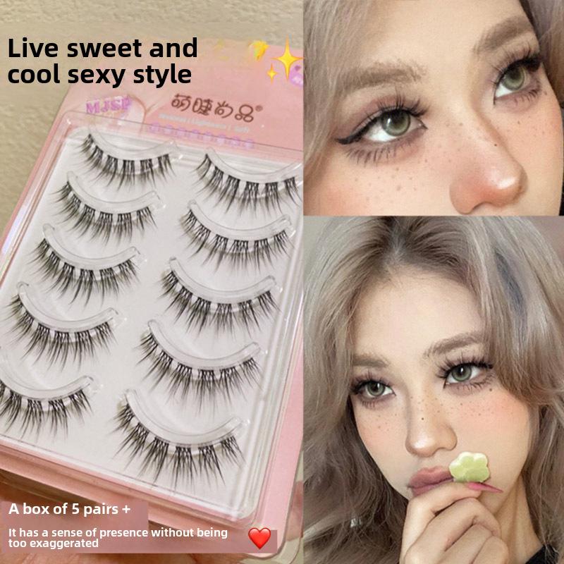 Mengji Shangpin M08 Airy Sunflower Fairy False Eyelashes - Natural Transparent Thin Stem