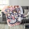 Soft Flannel Throw Blanket With 2D HD Neko Maid Servant Anime Print, Lightweight Warm Decorative Blanket For Bedroom Sofa Travel