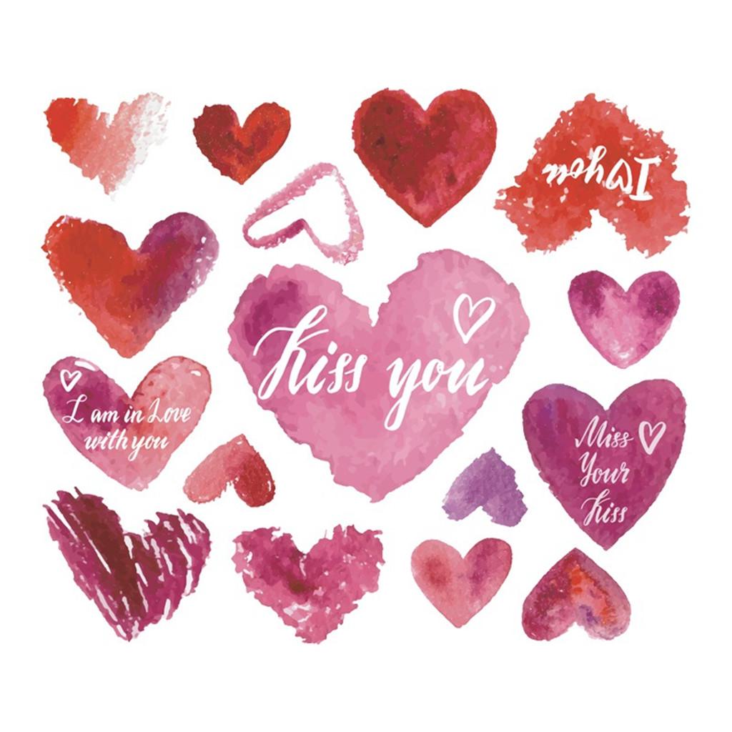  Valentine's Day Wall Sticker Removable Love Hearts Decal Home Decor