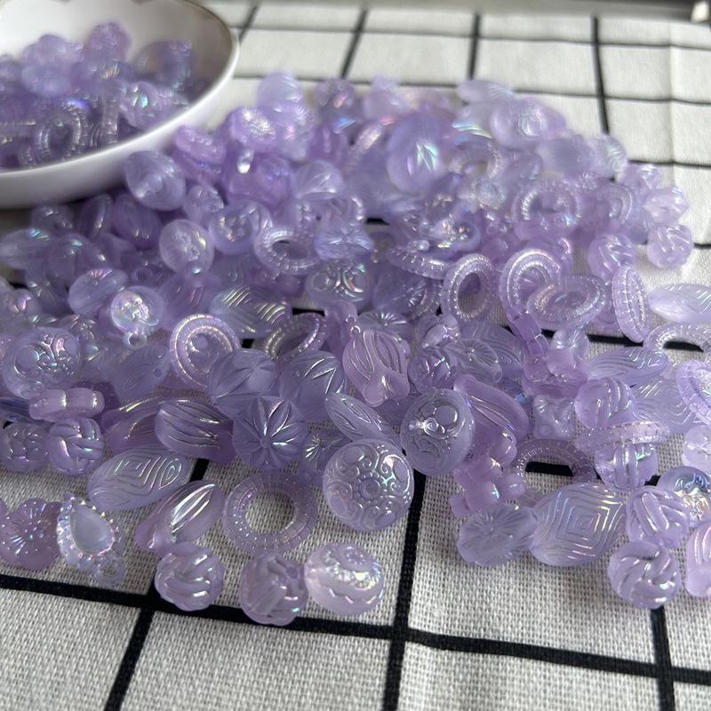 Transparent Frosted Flower Round & Irregular Baroque Mixed Hole Beads for DIY Jewelry Making