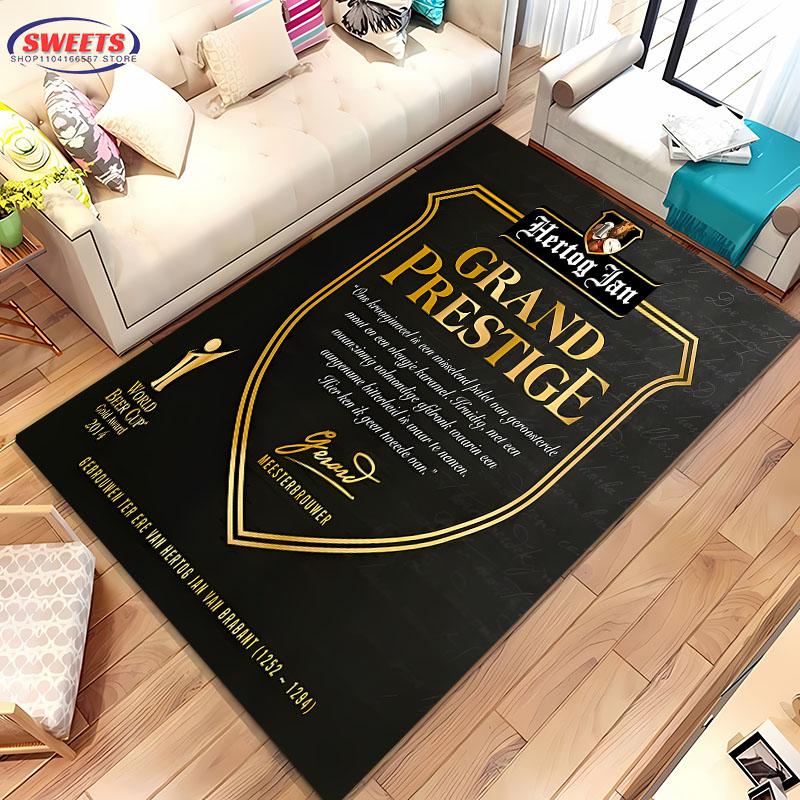 3D Printing H-Hertog Jan LOGO Large Carpet for Home Living Room  Kids Bedroom Mat Sofa Doormat Kitchen Floor Rug Anti-slip Decor