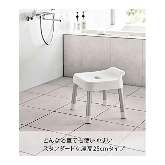 Yamazaki Jitsugyo (Yamazaki) Hook Bath Chair SH25 White Approx. W32 x D31 x H29cm (Sitting height: Approx. 25cm) MIST MIST Breathable and easy to dry