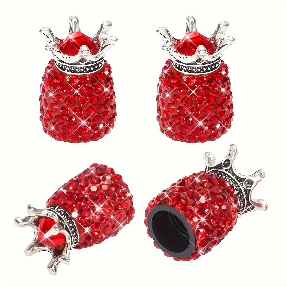 4PCS Creative Diamond Inlaid Automotive Valve Core New Car Crown Tire Cap General Motors