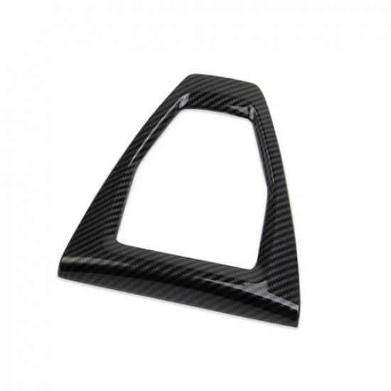 Carbon fiber style central control manual gear shift panel trim for Ford Mustang