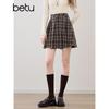 Betu Women's Plaid Pleated A-Line Short Skirt