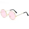 1PC Retro Round Hippie Sunglasses Stylish Circle Metal Frame Sunglasses for Women Women Men Disco Party Non- Glasses