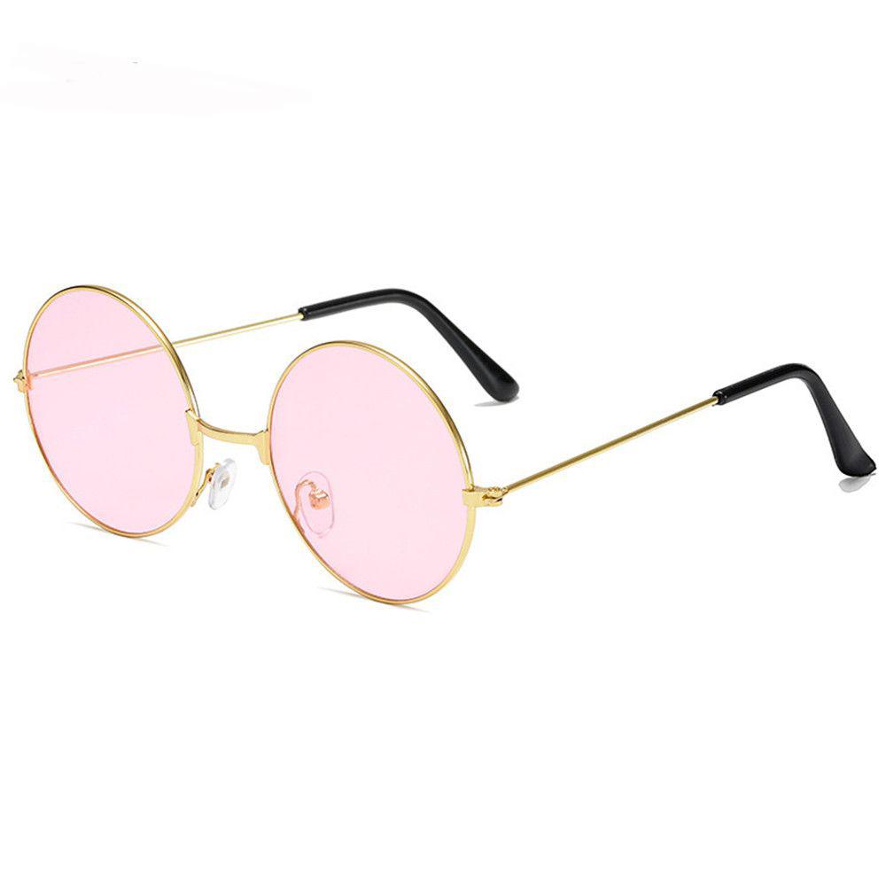 1PC Retro Round Hippie Sunglasses Stylish Circle Metal Frame Sunglasses for Women Women Men Disco Party Non- Glasses