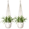 NOELAMOUR Hanging Planter Plant Hanger Macrame Hanging Planter for Houseplants (2 Pieces, Ivory)