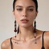 Vintage Geometric Colorful Resin Beaded Tassel Earrings for Women Ladies Temperament Exaggerated Long Earrings Jewelry Wholesale