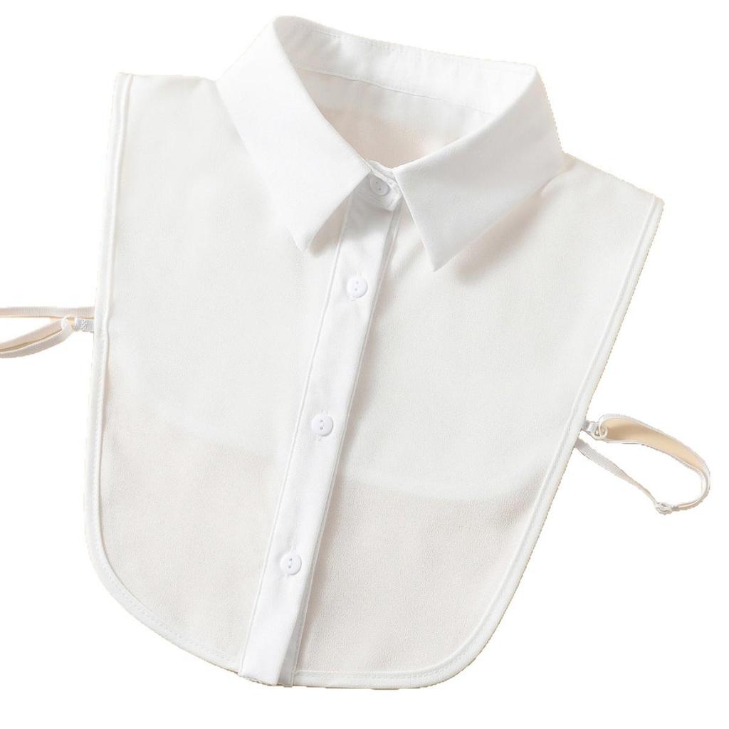 Women's Chiffon Half-Shirt Decorative Collar for Professional or Casual Wear